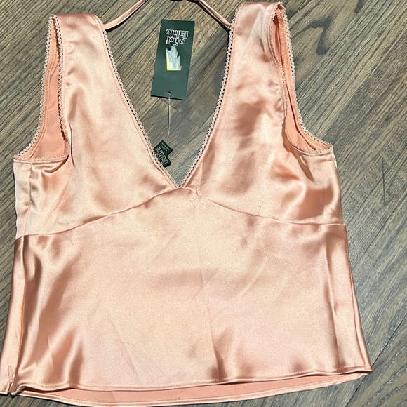 Peach Satin Crop Top Wild Fable - Picture 4 of 5